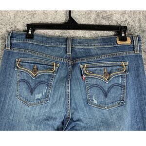 Levis Jeans Womens 16 M 515 Flap Pocket Distressed Denim Classic Basic Western